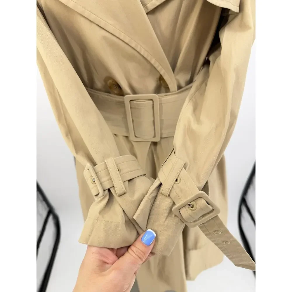FRAY I.D Double Breasted Trench Coat Oversized Mix Pattern Japanese Minimalism S - Picture 10 of 16